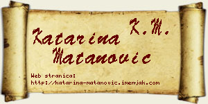 Katarina Matanović vizit kartica